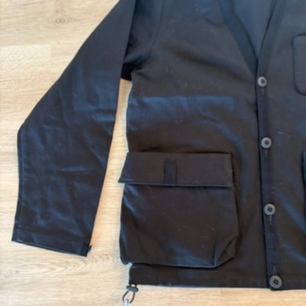 The Wasted Collective Cargo Style Jacket Mens Size Small Black NWOT  Canvas - Picture 3 of 8